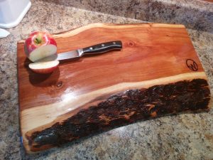 Woodworth also makescutting boards and serving trays which he sells online through his website, Facebook and Etsy.