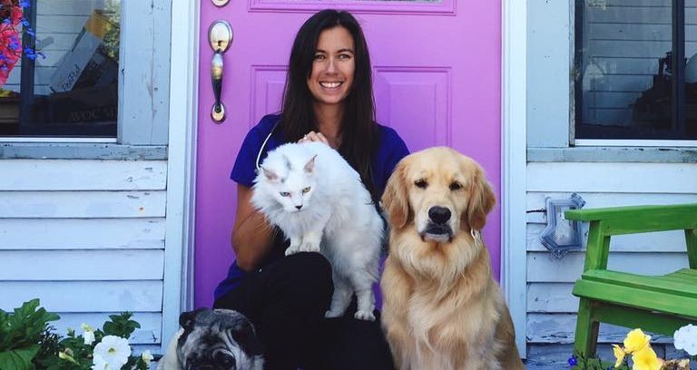 Katie Bell and some fury friends (Image: Seaside Home Veterinary Care, Facebook)