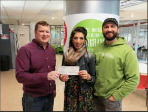 Margaux Khoury and Joshua Bruce David receiving funding from Ignite Fredericton.