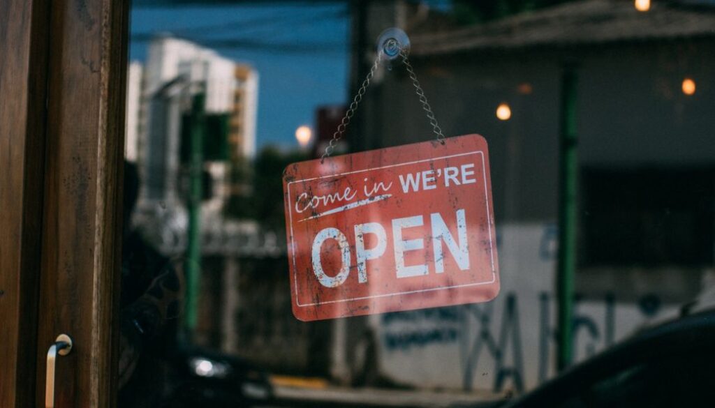 open sign, small business, shop, store,