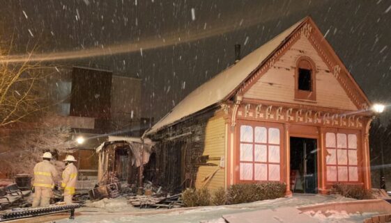 A fire damaged Barbours General Store in uptown Saint John on Jan. 25, 2022. (Image Brad Perry)