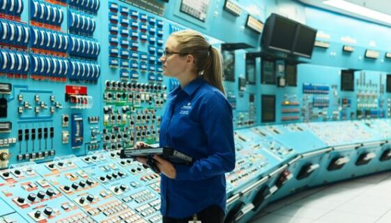 An NB Power employee inside the control room of the Point Lepreau Nuclear Generating Station (Image NB Power submitted)