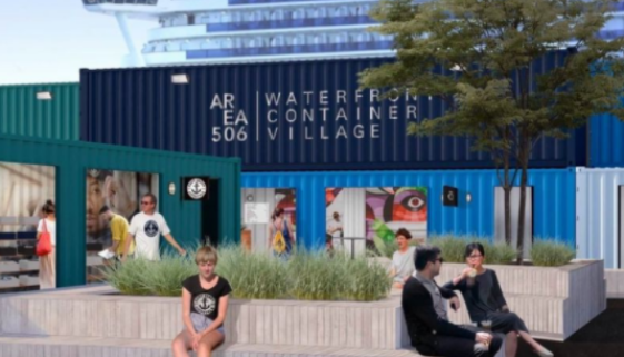 A render of the Area 506 Waterfront Container Village featuring a visual concept for East Coast Lifestyle's Saint John shop. (Courtesy Area 506)