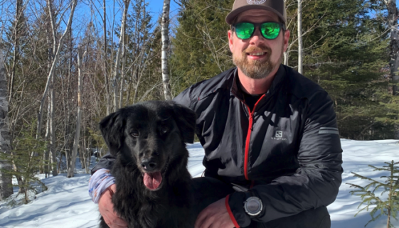Trail runner Mark McColgan and his dog, 'Kona' (Image: submitted)