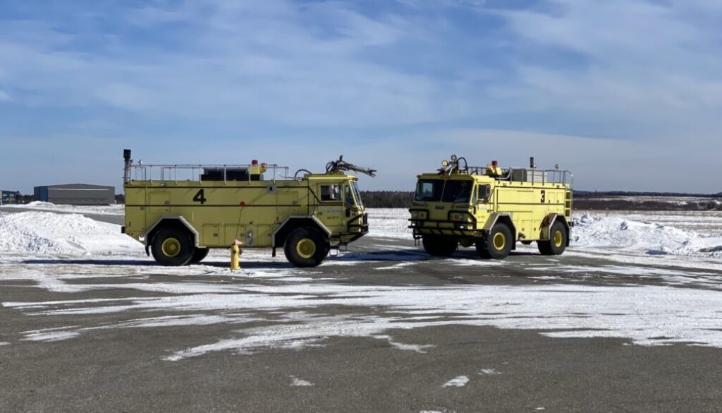 The two older fire fighting vehicles at the Saint John Airport. One of the vehicles has already been replaced. image Brad Perry