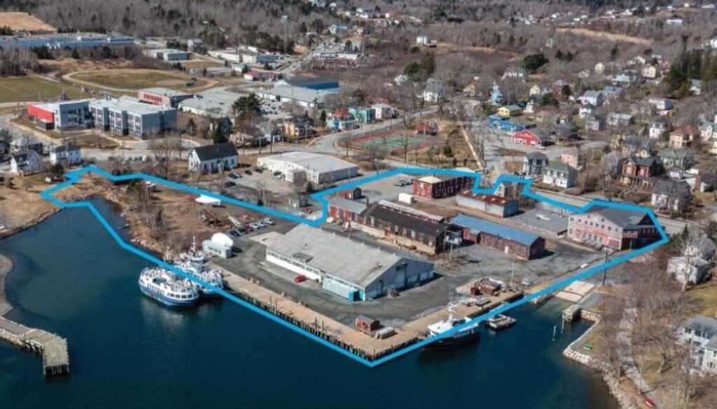 One of the two industrial properties being sold together in Lunenburg, NS. Photo Colliers International.