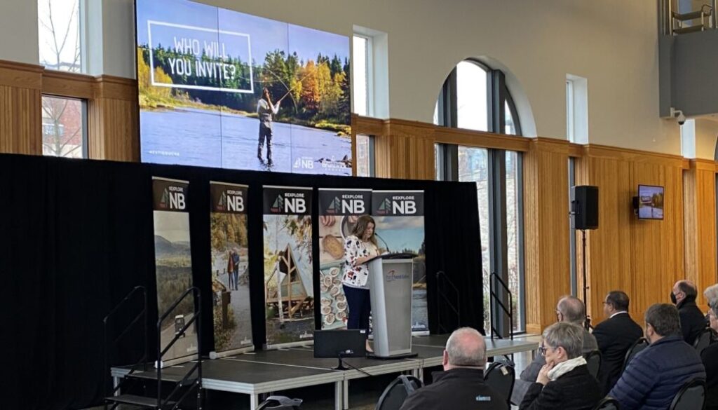 Tourism, Heritage and Culture Minister Tammy Scott-Wallace unveils the provinces five-year tourism strategy on April 4, 2022. (Image Brad Perry)