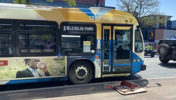 Halifax Transit Bus makes a stop on Spring Garden Road. Photo Steve MacArthur