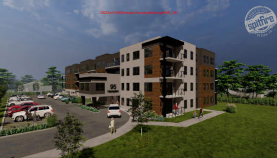 A rendering of the proposed development on Woodland Avenue near the intersection with Hampton Road. in Rothesay.