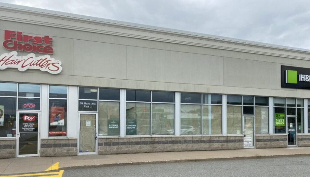 This vacant storefront in west Saint John will soon be the home of a Cannabis NB location. Image Brad Perry