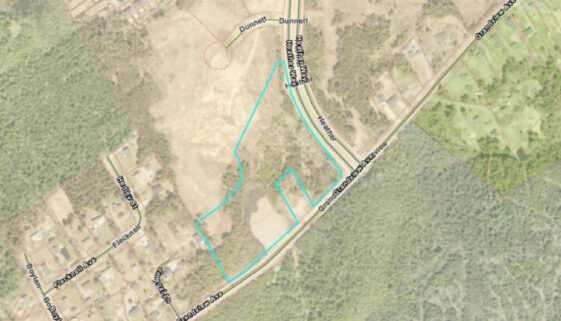 An aerial view showing where a proposed daycare facility in east Saint John would be located. Image Saint John council documents