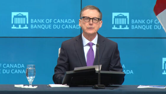 Bank of Canada Governor Tiff Macklem addresses reporters in Ottawa, Ont., on Jan. 25, 2023.