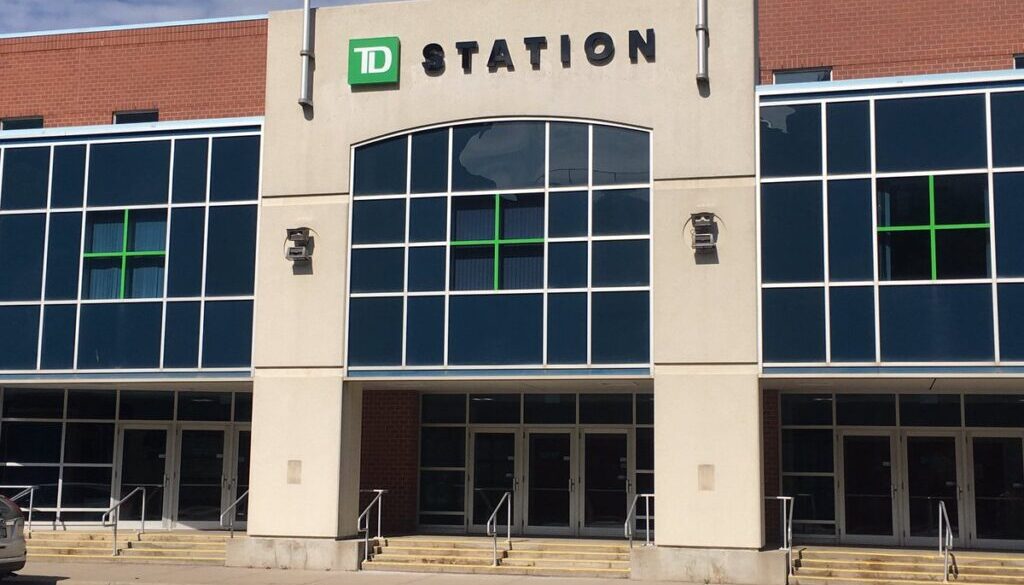 The front entrance of TD Station in Saint John. Image Brad Perry