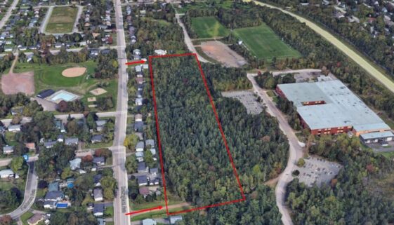 Aerial view of land proposed for rezoning (Supplied by Town of Riverview)